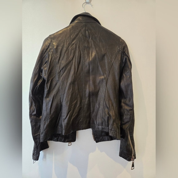 Peruzzi Leather Moto Jacket Size 38 - Picture 10 of 11